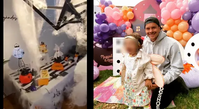 Mario Hart y Korina Rivadeneira celebran Halloween.