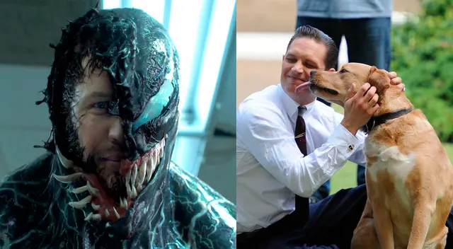 Tom Hardy recoge perros de la calle, en la imagen junto a Woody que lo acompañó a seis años.