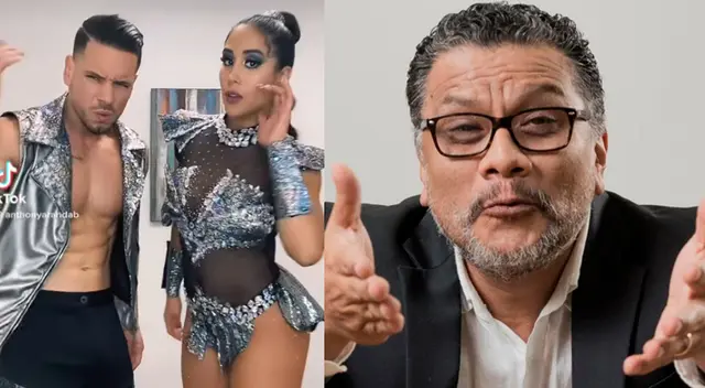 Tomás Angulo sobre bailarín de Melissa Paredes, Anthony. Tomás Angulo sobre bailarín de Melissa Paredes, Anthony.