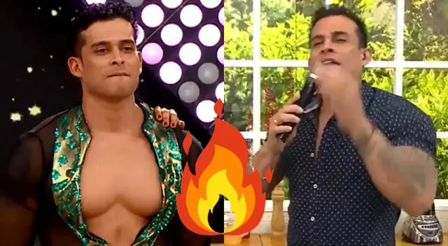 El programa recordó que Christian Domínguez renunció a El gran show y luego apareció en Esto es guerra, pero este no se guardó nada al defenderse.