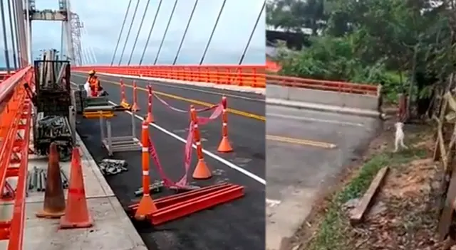 Puente Nanay termina en un huerto de frutas Puente Nanay termina en un huerto de frutas