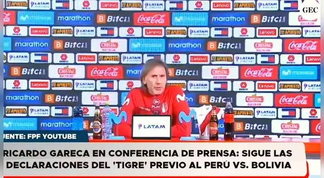 El profesor Ricardo Gareca hizo una conferencia de prensa esta tarde. El profesor Ricardo Gareca hizo una conferencia de prensa esta tarde.