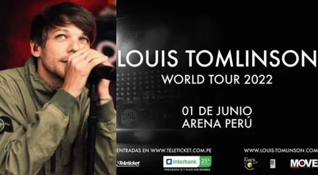 El cantante británico Louis Tomlinson pisará el Perú nuevamente por primera vez tras su llegada junto a One Direction en el 2014.