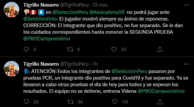 El mensaje de Carlos Alberto Navarro - FUENTE: Twitter.   