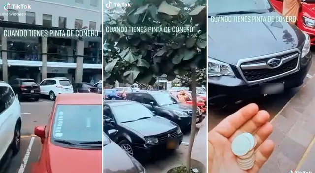 El joven recibió propina por estar parado cerca al estacionamiento de autos.