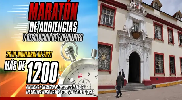 El Poder Judicial de Ayacucho realizará este 26 de noviembre una maratón de audiencias El Poder Judicial de Ayacucho realizará este 26 de noviembre una maratón de audiencias