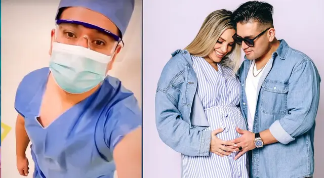 Cassandra a punto de dar a luz a su bebé, fruto de su amor con Deyvis Orosco.