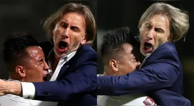 Christian Cueva y Ricardo Gareca se abrazaron en el triunfo de Perú en tierras venezolanas. Christian Cueva y Ricardo Gareca se abrazaron en el triunfo de Perú en tierras venezolanas.