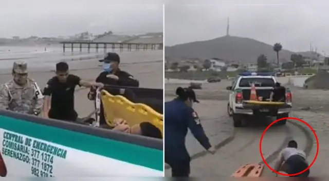 Realizan simulacro de traslado de paciente en vehículo, pero termina cayéndose al suelo.