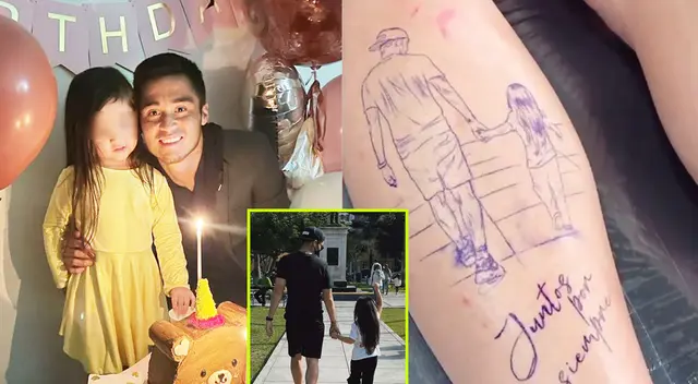 Gato Cuba se tatua a su hija y a él caminando juntos.