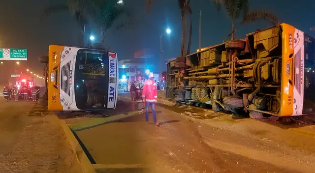 Bus se volcó en el kilómetro 8.5 de la ramiro prialé