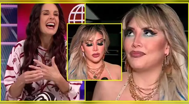 Rebeca Escribens bromea con las pestañas postizas de Claudia Serpa. Rebeca Escribens bromea con las pestañas postizas de Claudia Serpa.