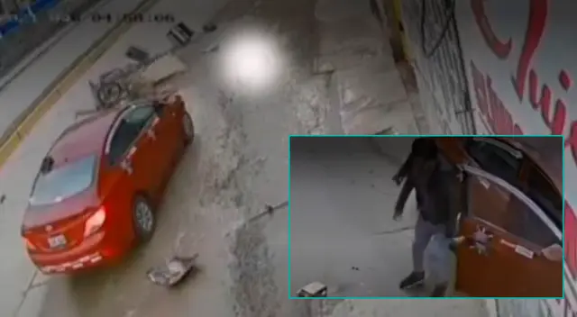 Policía de Civil arrolló a un señor que empujaba su triciclo en la vía pública.