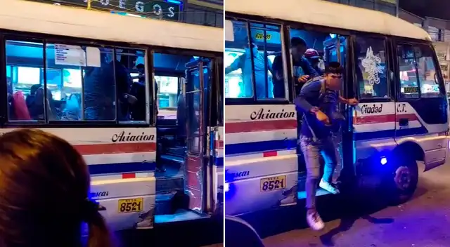El cobrador bajó al joven del vehículo.