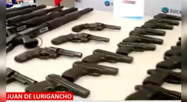 Sucamec señaló que armas fueron encontradas en situación de precariedad. Foto: captura Panamericana TV