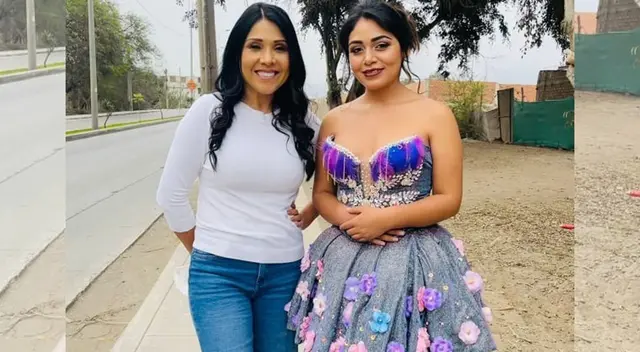 Con su ahijada Sarita Torres.