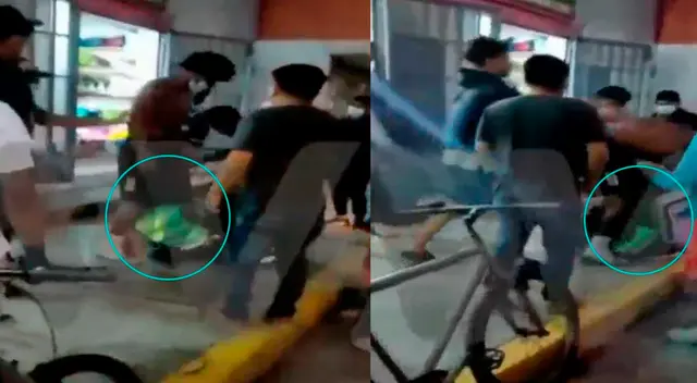 Extranjeros golpearon e insultaron a agente policial dejándolo en el piso. Extranjeros golpearon e insultaron a agente policial dejándolo en el piso.