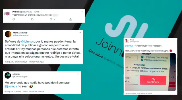 Usuarios arremeten contra Joinnus. Usuarios arremeten contra Joinnus.