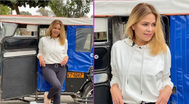 Gisela Valcárcel posó junto a una mototaxi y reflexionó sobre lo material, pero recibió burlas.