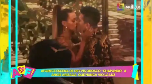 Deyvis Orosco besó a Angie Arizaga en la grabación de un videoclip que nunca se estrenó