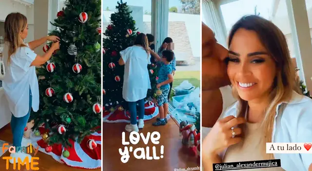 Ethel Pozo feliz por celebrar por primera vez la navidad con Julián. Ethel Pozo feliz por celebrar por primera vez la navidad con Julián.