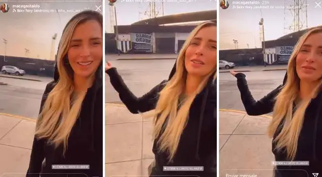 La modelo argentina quedó sorprendida de ver el Estadio de Alianza Lima.