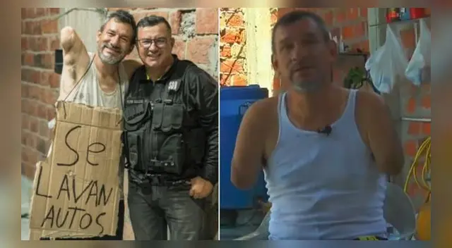 Hombre de 46 años pierde sus brazos en un accidente y emprende su negocio de lavado de carros.