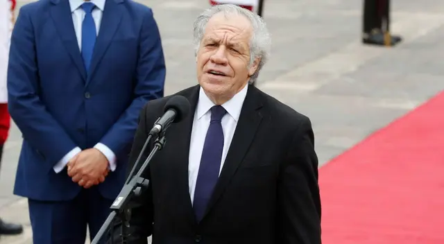 Luis Almagro se dirigió ante la prensa tras sostener una reunión programada con el presidente Pedro Castillo.