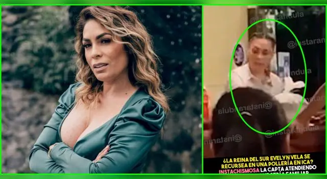 Evelyn Vela aparece atendiendo sin mascarilla en una pollería en medio de la pandemia.