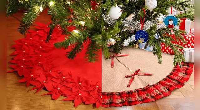 El pie del árbol navideño se puede hacer en casa con simples pasos. Foto: Difusión/Referencial