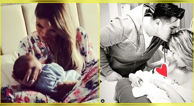 Jessica Newton se muestra cariñosa con su primer nieto.