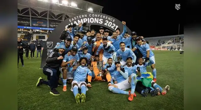 Festejo del New York  City por el título que lo ganó tras derrotar al 2-1 al Philadelphia.