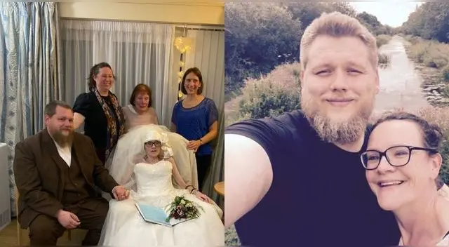 Lamentable. Pareja se casó días antes de que la novia muera de cáncer de mama. (Foto: Daily Mail)