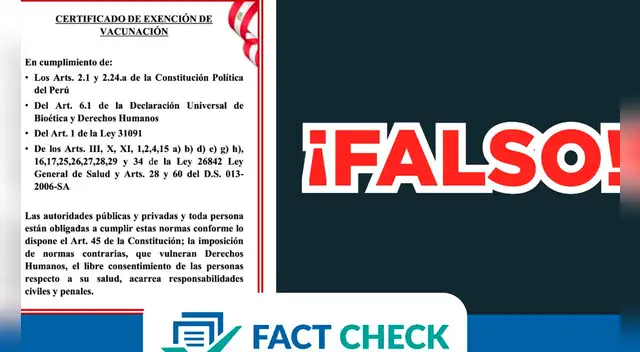 Comunicado del Minsa fue difundido a través de sus redes sociales sobre certificado de exención