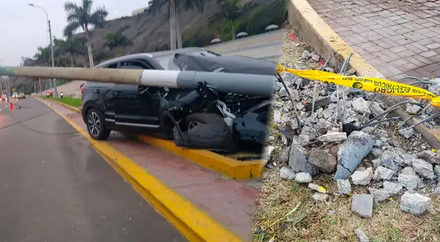 Auto terminó en el depósito luego de chocar contra un poste de luz