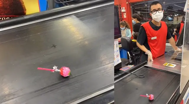 Peculiar escena en supermercado se hizo viral en las redes sociales.