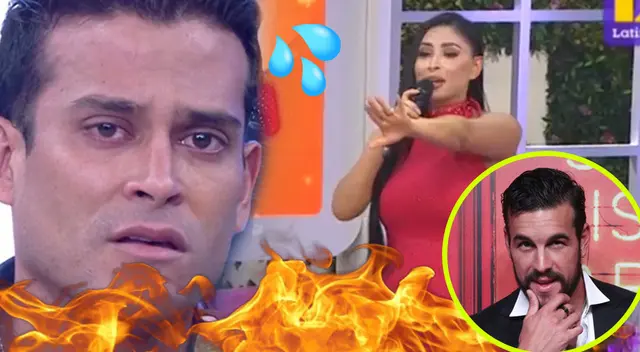 Pamela Franco chotea a Christian Domínguez.