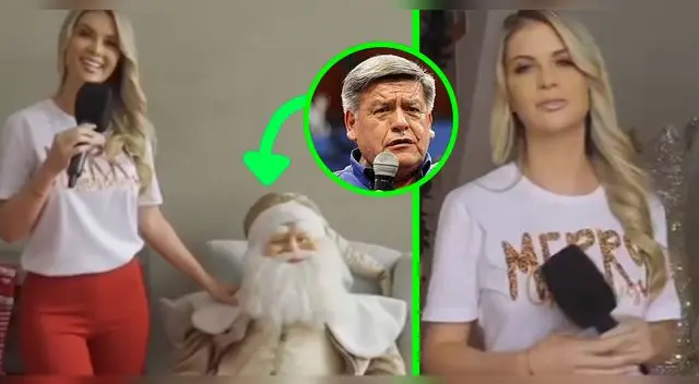 Brunella no supo qué cara poner luego de que Ricardo Rondón la troleara con su suegro.