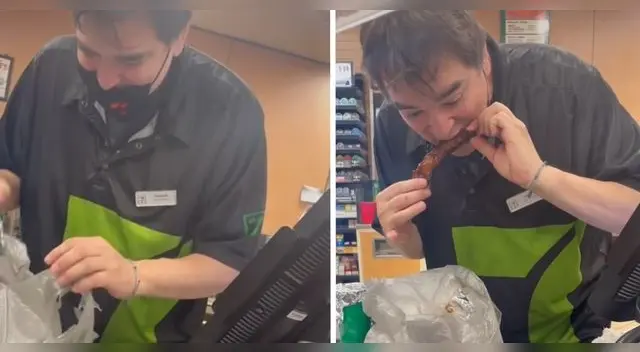 Joven le preparó comida a un cajero que llevaba 16 horas trabajando por lo que decidió darle algo de comida. Joven le preparó comida a un cajero que llevaba 16 horas trabajando por lo que decidió darle algo de comida.