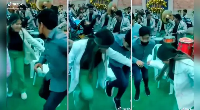 La joven de usuario @olenkacortijo fue partícipe de la fiesta patronal de la Virgen de la Puerta, que tuvo lugar en Otuzco, La Libertad. Foto: captura de TikTok