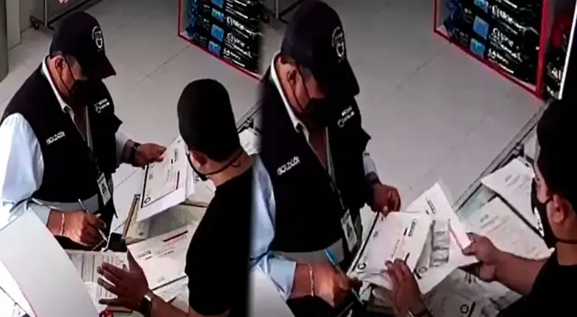 Cámaras registraron cuando el fiscalizador recibe 200 soles Cámaras registraron cuando el fiscalizador recibe 200 soles