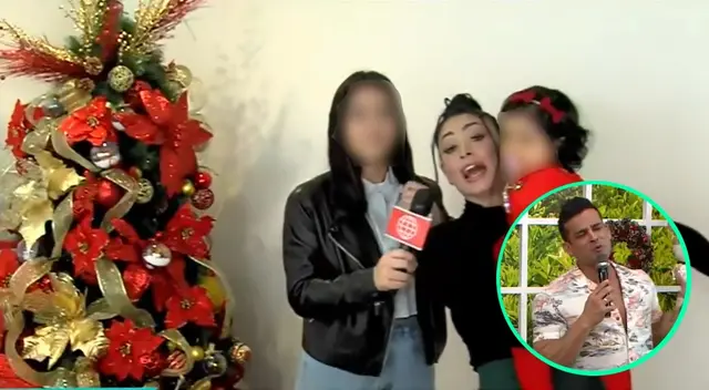 La pareja de Christian Domínguez junto a Camila y la pequeña María Cataleya enlazaron con América Hoy para mostrar su árbol y sus regalos.