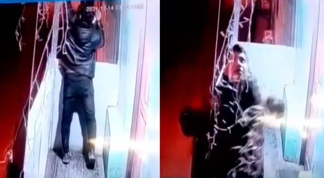 Sujeto se roba luces navideñas de un hostal Sujeto se roba luces navideñas de un hostal