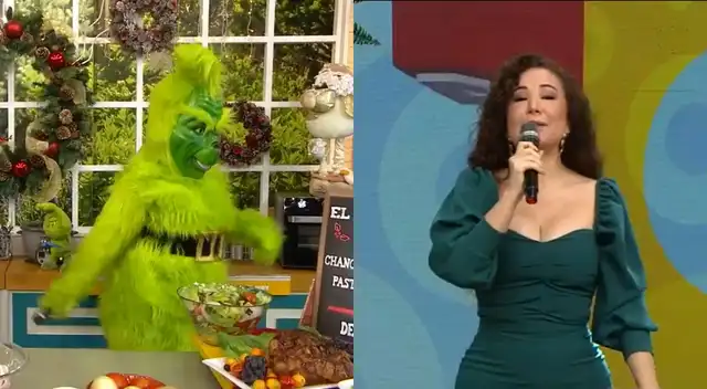 Edson Dávila se disfrazó del conocido personaje anti Navidad, y no pudo dejar de mandarle su 'chiquita' a Janet Barboza.