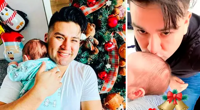 Deyvis Orosco emocionado por su primera Navidad con su familia.