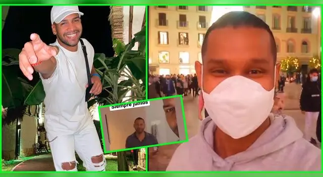 Alejandro Pino posa junto a Edson Dávila tras llegar a España.