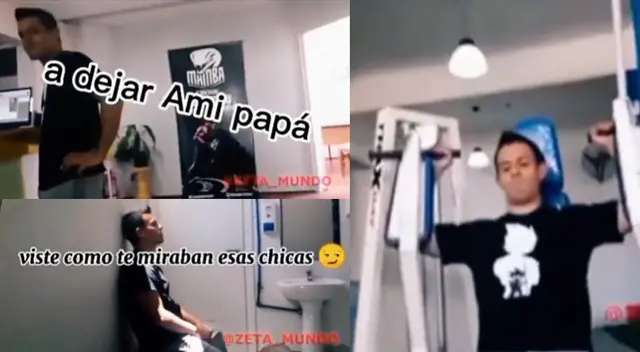 Peculiar escena en el gimnasio se hizo viral en las redes sociales.