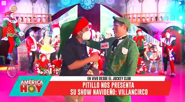 El payaso Pitillo se enlazó con América Hoy desde el Jockey Club y se emocionó al hablar de su nuevo show navideño ante las cámaras.