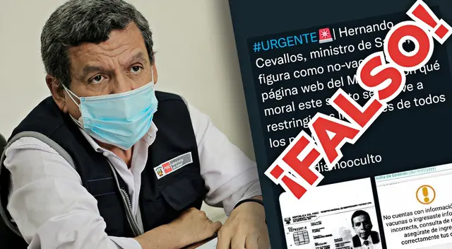 Minsa confirmó que el ministro de Salud recibió las tres dosis contra la COVID-19.