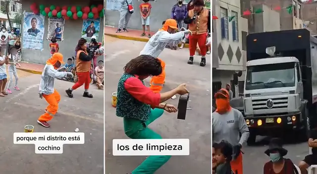 Recolector de basura se vuelve viral por unirse a show navideño y sacarle sonrisas a niños